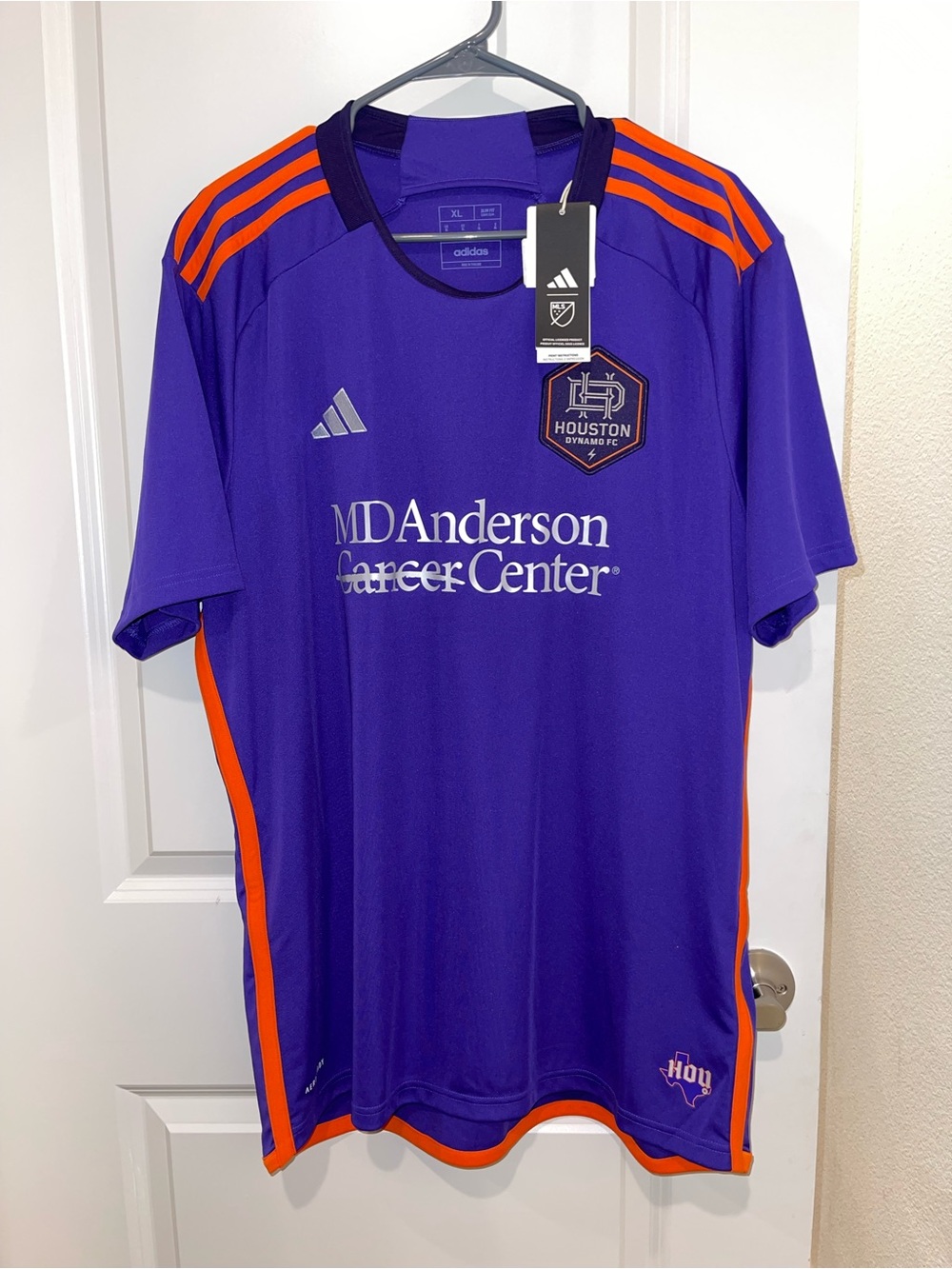 Adidas Houston Dynamo FC MLS Jersey XL Purple Orange Officially Licensed Soccer